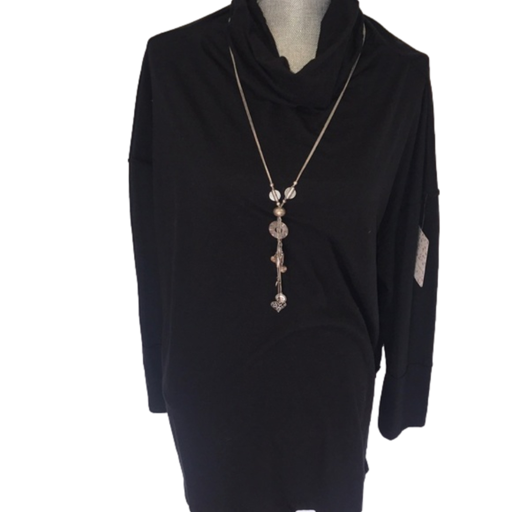 NWT Free people Cowl neck oversized black tunic
